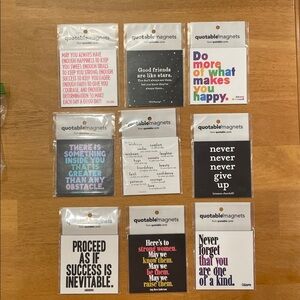 New Inspirational Quotes Magnets - Set of 9 Motivational Gifts 3.5”x3.5”